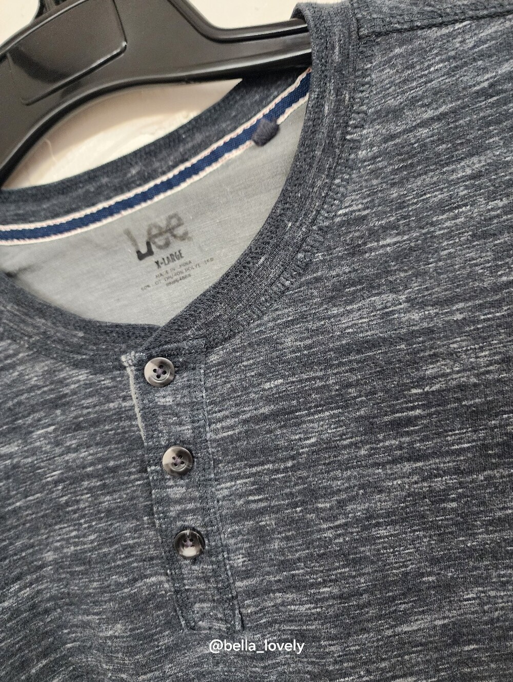 Lee Men’s Heathered Charcoal Henley Shirt